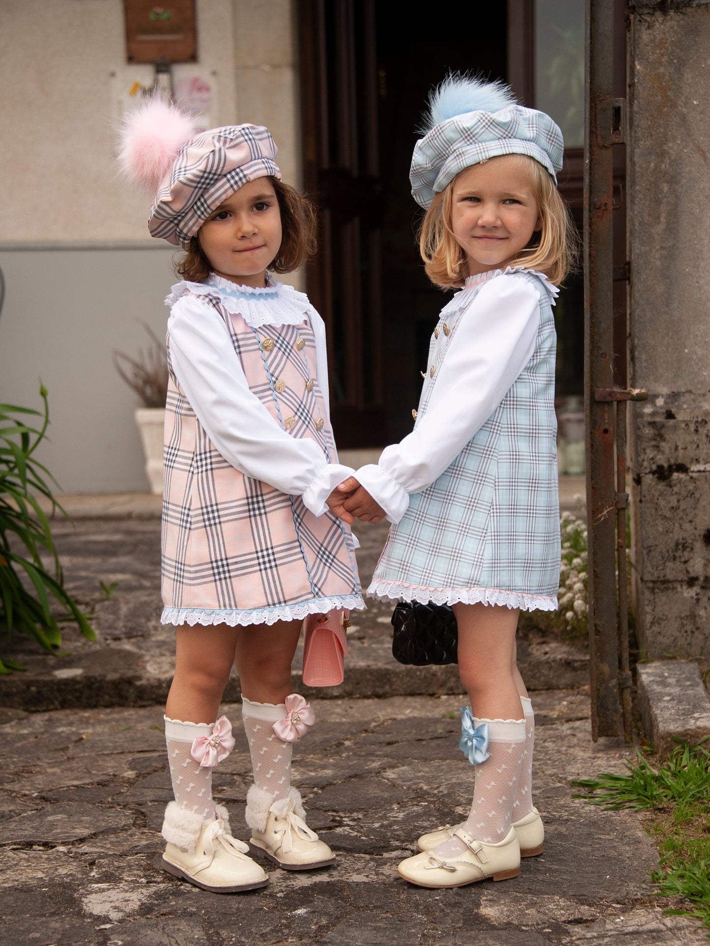 Sonata Pink Tartan A-Line Dress and Blouse - AW (Made to Order)
