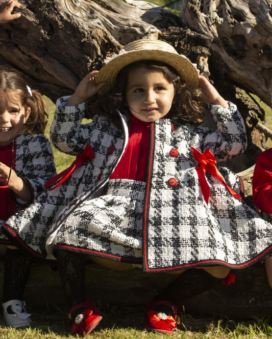Girls Tweed Check Sonata Coat AW (Made to order)