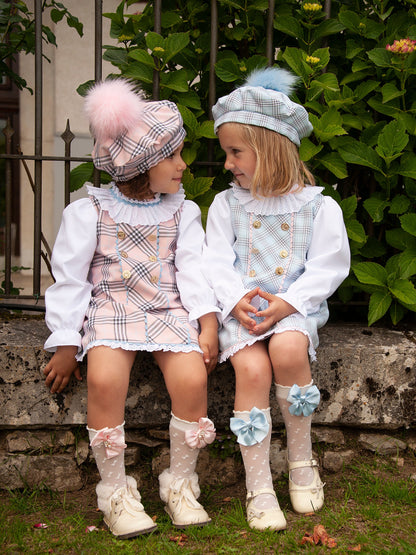 Sonata Blue Tartan A-Line Dress and Blouse - AW (Made To Order)