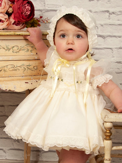 Sonata Cream Smocked Dress -  (Made to order)