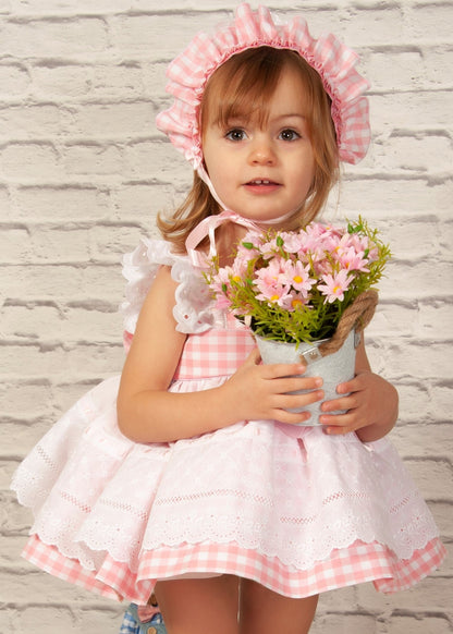 Sonata Handmade Pink Checked Dress (Made to order)