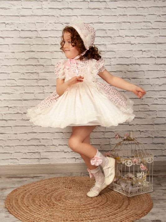 Girls Pink Sheep Puffball Dress - (Made to order)