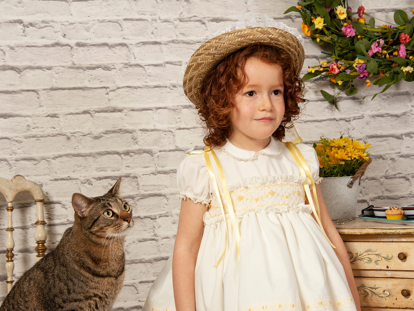 Sonata Amarillo Hand Smocked Dress (Made to order)