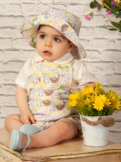 Sonata Boys Easter Print Romper & Hat Set - in stock 12m