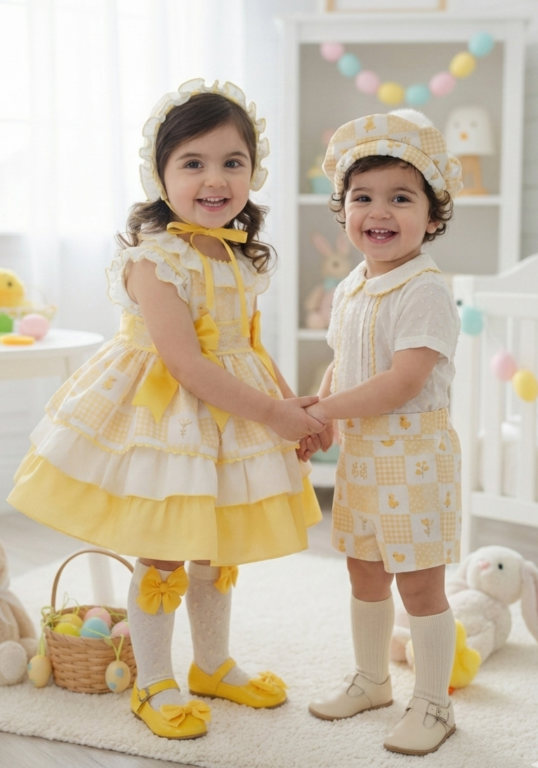 Lemon Blossom Patchwork Handmade Sonata Dress SS26 (Made to order)