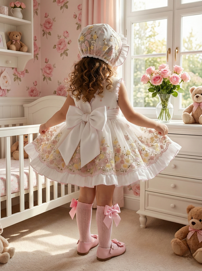 Isabella Embroided Girls Sonata Dress SS26 (Made to order)