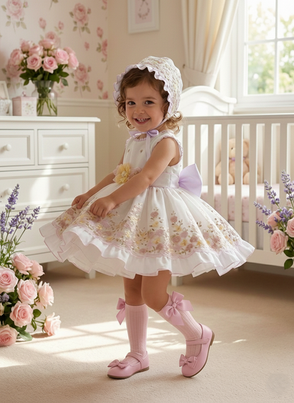 Isabella Embroided Girls Sonata Dress SS26 (Made to order)
