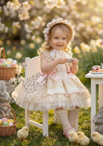 Girls Bunny Meadow Handmade Dress Sonata SS26 (Made to order)