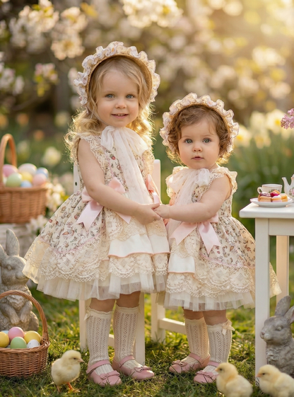 Girls Bunny Meadow Handmade Dress Sonata SS26 (Made to order)