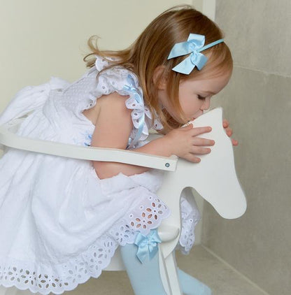 White and Blue Belle Plumetti Smock Dress (Made to order)