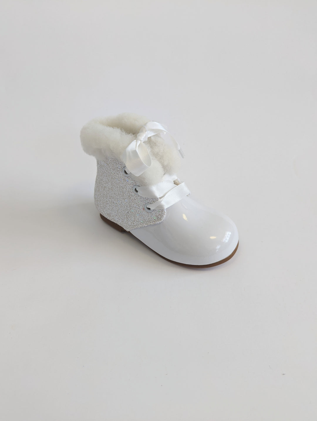 Girls Spanish Glitter Ribbon Tie Boots
