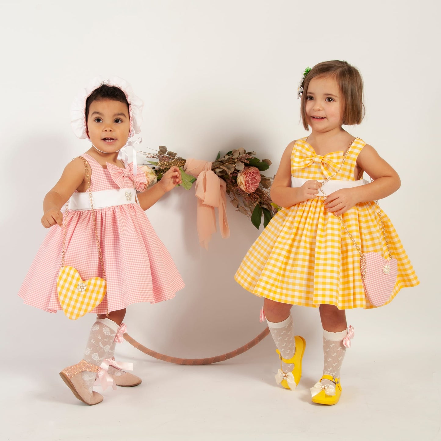 Sonata Yellow Gingham Heart Handbag - (Made to order)