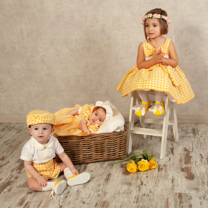 Sonata Yellow Boys Gingham Beret (Made to order)