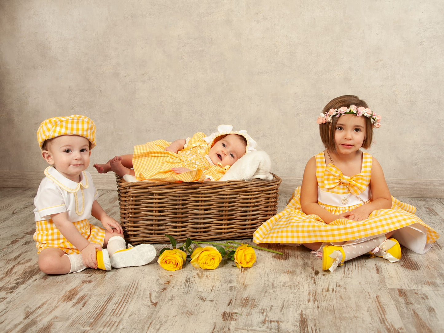 Sonata Boys Shirt Yellow Gingham Set (Made to order)