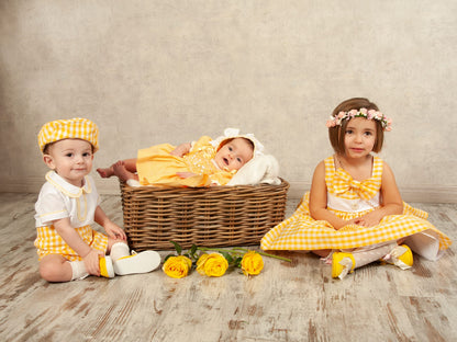 Sonata Boys Shirt Yellow Gingham Set (Made to order)