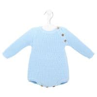 Baby Boys Knitted Long Sleeve Blue Romper