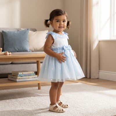 Baby Girl Blue Tulle Mesh Dress