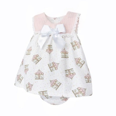 Baby Girls Pink Carousel Dress & Knickers