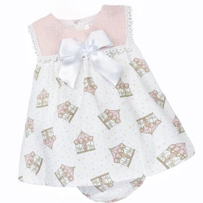 Baby Girls Pink Carousel Dress & Knickers