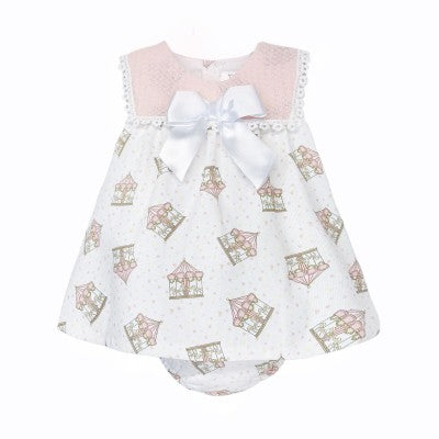 Baby Girls Pink Carousel Dress & Knickers