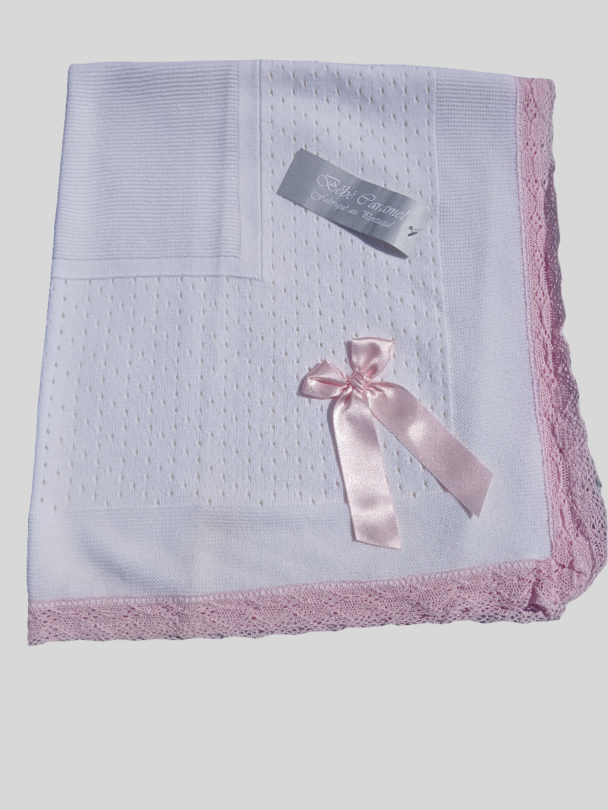Pink and White Blanket
