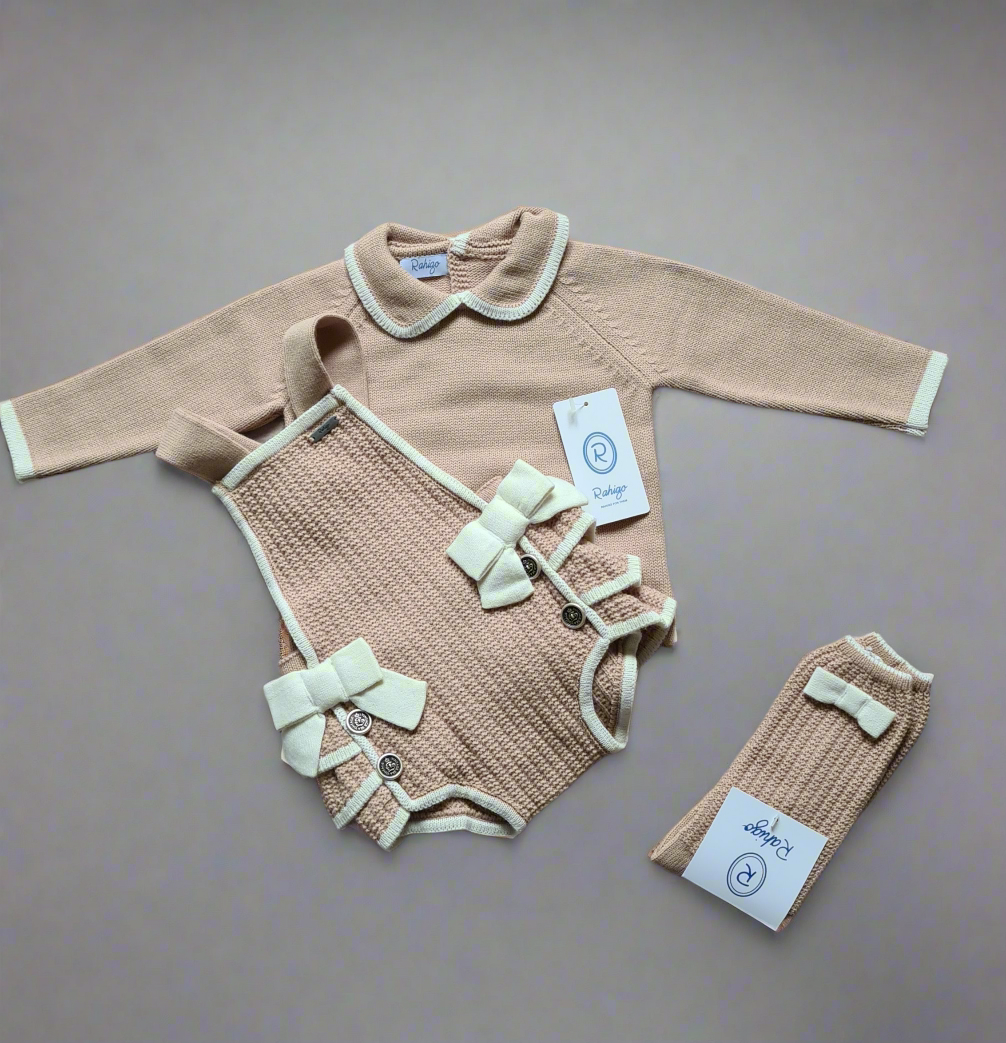 Girls Knitted Romper, Jumper & Bonnet - Rahigo AW