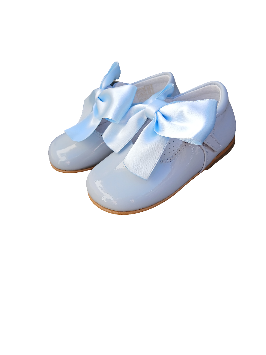 Girls Mary Jane Blue Patent Shoes with diamanté buckle