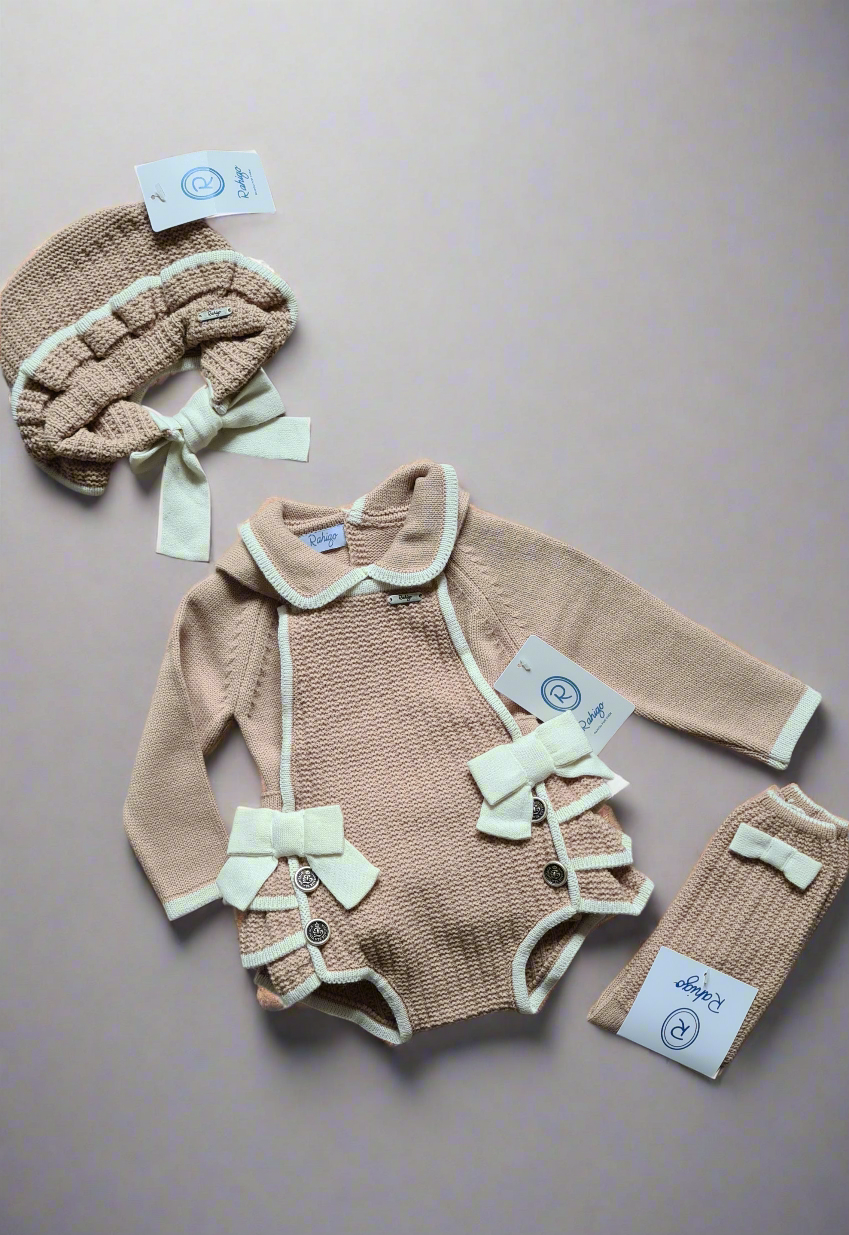 Girls Knitted Romper, Jumper & Bonnet - Rahigo AW