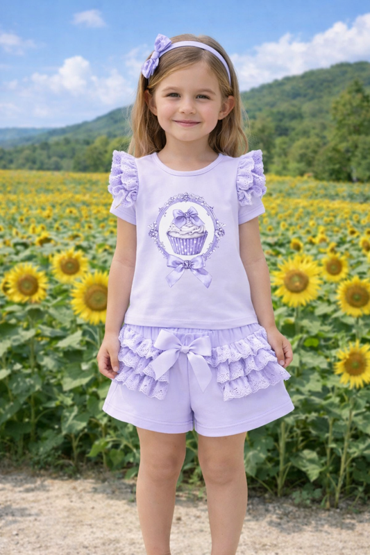 Purple Cupcake Top & Short Set