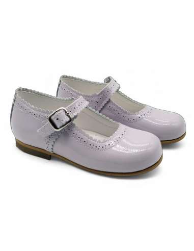 Amor Bambino Lilac Mary Jane Girls Leather Patent Shoes