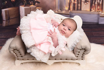 Girls Pink Frill Puffball Dress (Made to order)