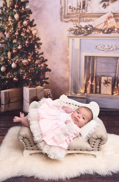 Girls Pink Frill Puffball Dress (Made to order)