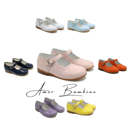 Mary Jane Patent Dot Shoes with buckles