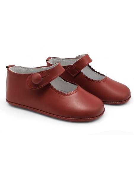 Baby Mary Jane Leather Shoes with Buttons