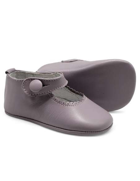Baby Mary Jane Leather Shoes with Buttons
