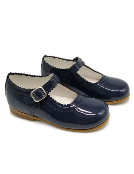 Mary Jane Patent Dot Shoes with buckles