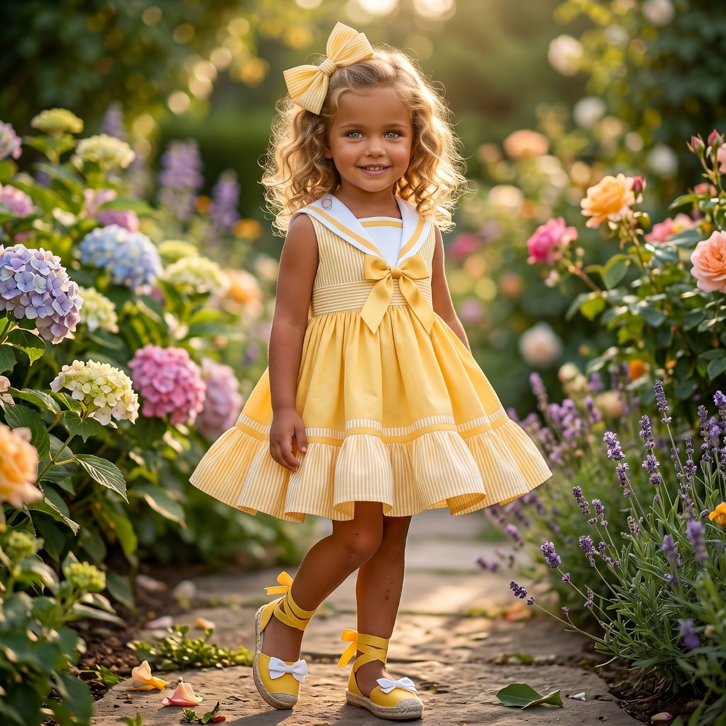 Sonata Girls Yellow Sailor Dress SS26 - (Made To Order)