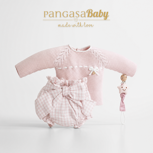 Pangasa Baby 2 Piece Pink Knitted Jumper & Jam Pant Set ~ AW26 Preorder