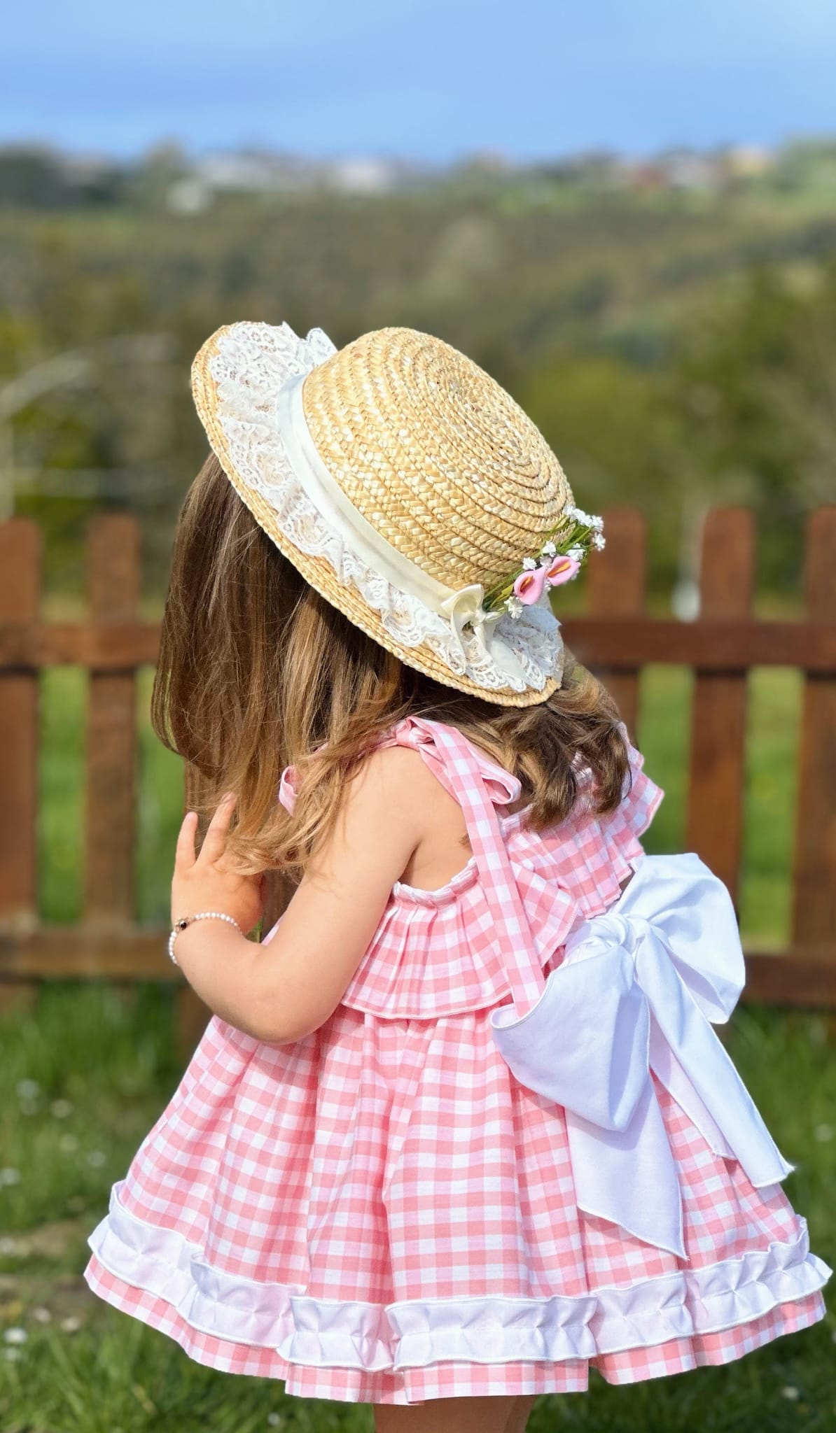 Sonata Pink & White Gingham Dress - (Made To Order)