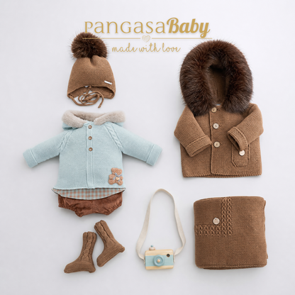 Pangasa Baby Boys Vichy Mint Jacket & Jam Pant Set  ~ AW26 Preorder
