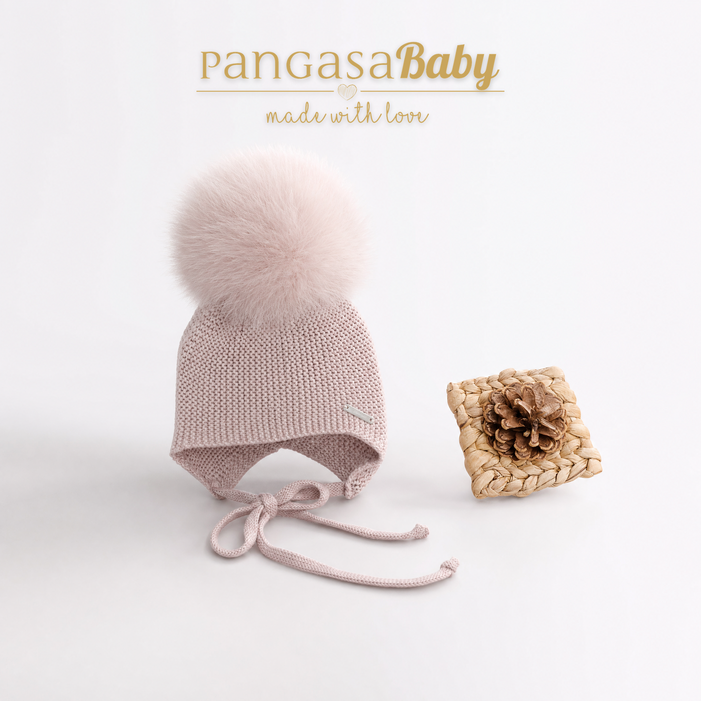 Pangasa Baby Fur Pom String Tie Hat - 14 Colours - Preorder