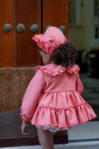 Ela Confeccion AW25 Girls Coral Handmade Coat Set - (Made to order)