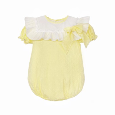 Baby Girl Yellow Plumetti Romper