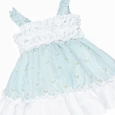 Baby Girl Mint Ruffle Summer Dress with Knickers