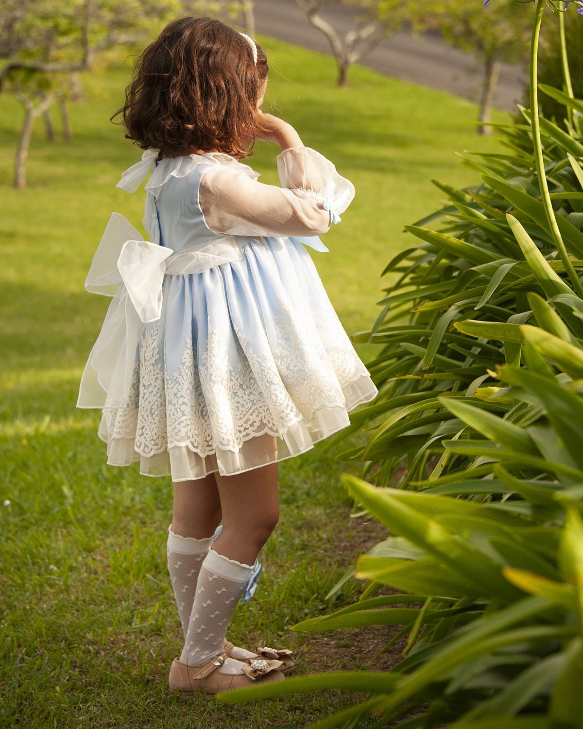Sonata Baby Blue Organza Dress - (Made to order)