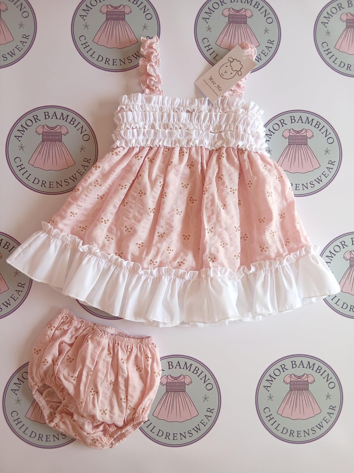 Baby Girl Pink Ruffle Summer Dress with Knickers