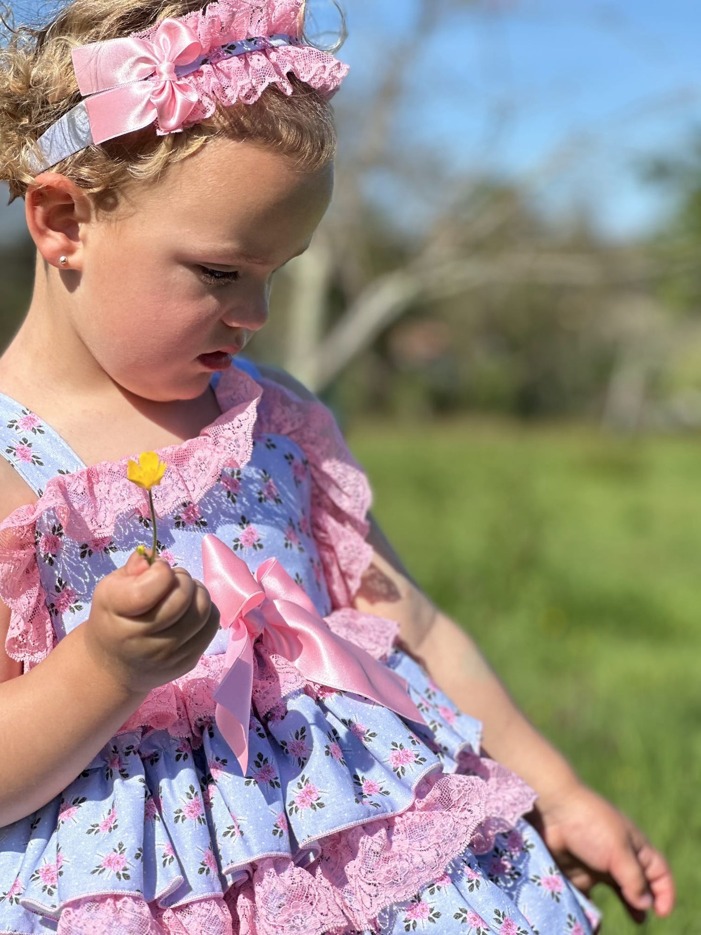 Sonata Pink & Blue Puffball Dress - (Made To Order)