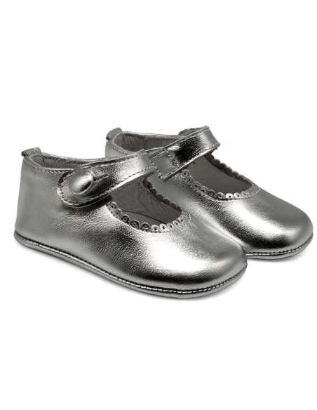 Baby Mary Jane Leather Shoes with Buttons