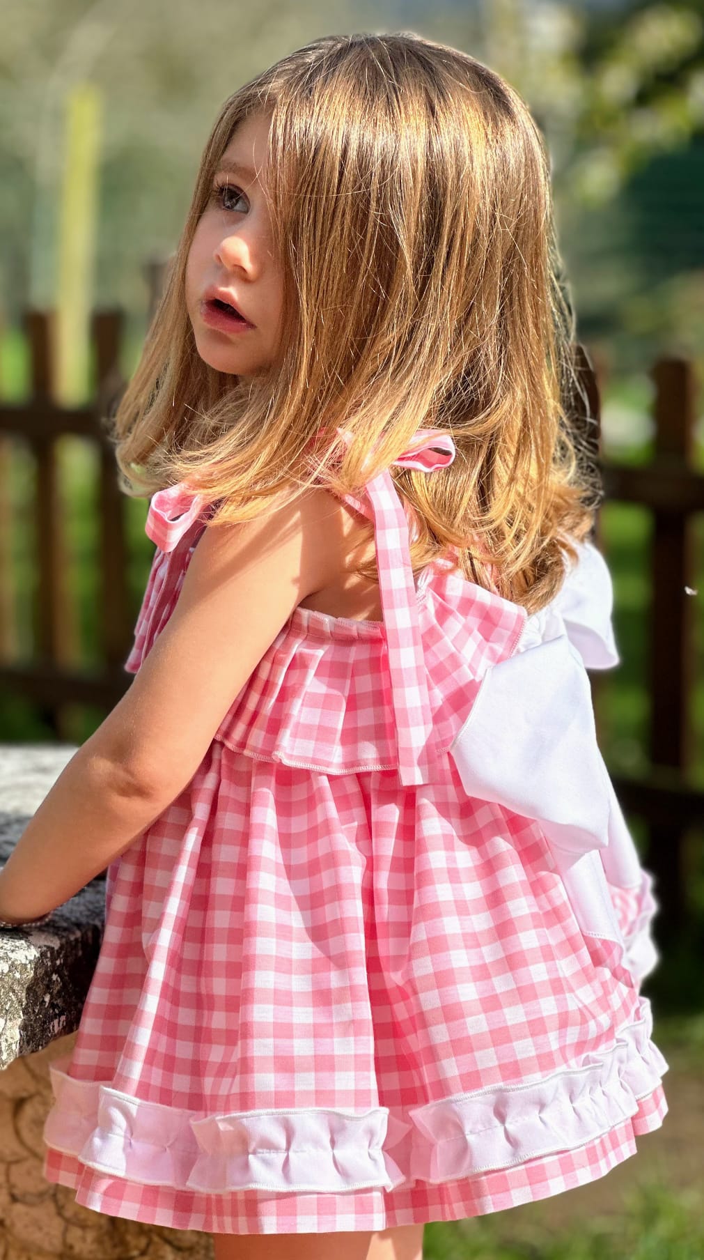 Sonata Pink & White Gingham Dress - (Made To Order)