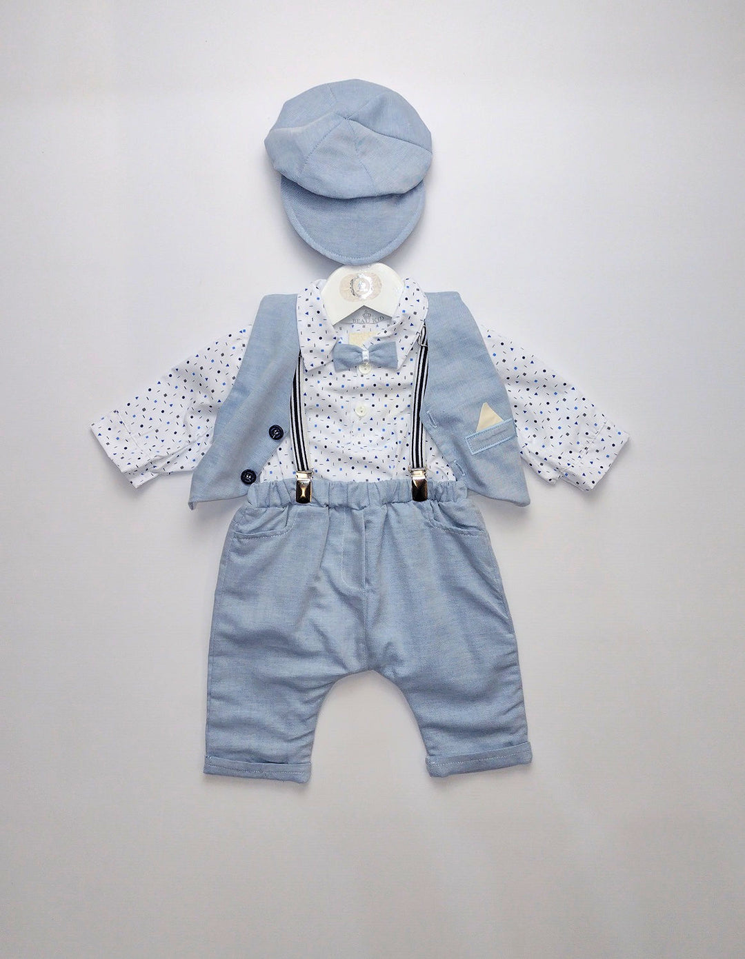 Boys Blue Waistcoat, Trousers & Hat Set